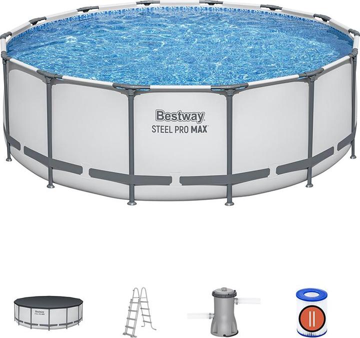 Produktbild Bestway Steel Pro MAX Frame Pool Komplet t-Set 427 x 122 cm, rund (427 x 122 cm)