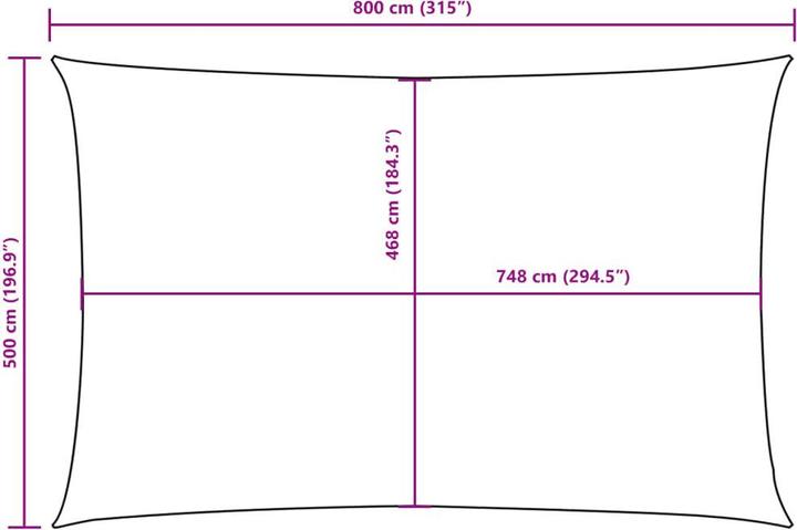 Produktbild vidaXL Sonnensegel (500 x 800 cm)