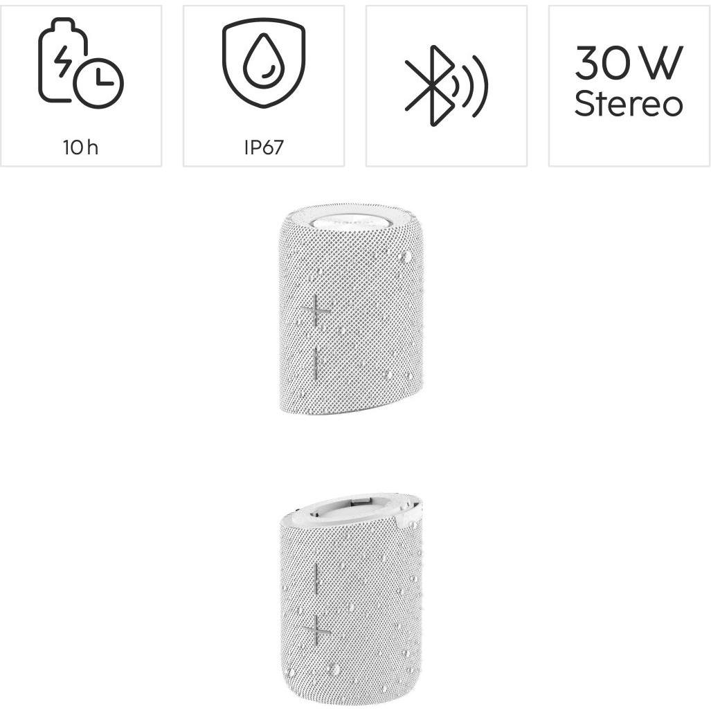 Thumbnail - Hama Twin 3.0 (10 h, Akkubetrieb), Bluetooth Lautsprecher, Weiss