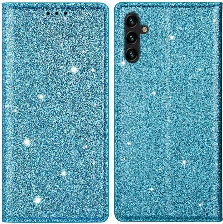 Actual product image Cover-Discount Galaxy A54 - Flip Case Glitter blue (Samsung Galaxy A54 5G)