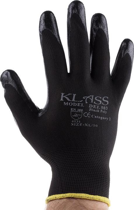 Produktbild RS PRO Black Nitrile coated polyester glove 10 (10, L)