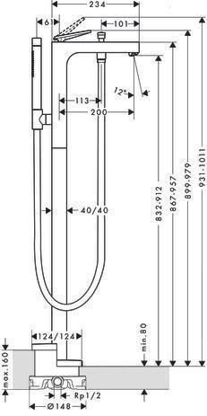 Image du produit Axor Set de finition CITTERIO p EWM au sol HGri coupe losange chr