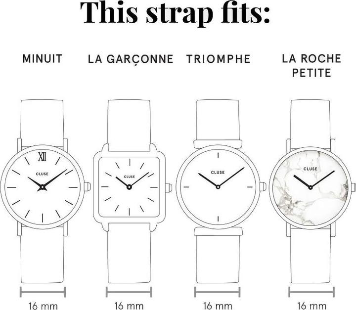 Actual product image Cluse Strap 16 mm (16 mm, Leather)