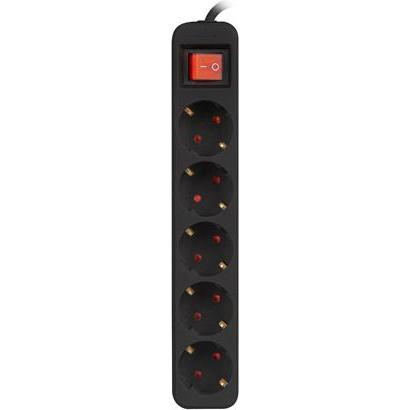Thumbnail - Lanberg, Steckdosenleiste, PS1-05F-0150-BK Verlängerungskabel 5 AC-Ausgänge Indoor (5 x, CEE 7/3, 1.50 m)