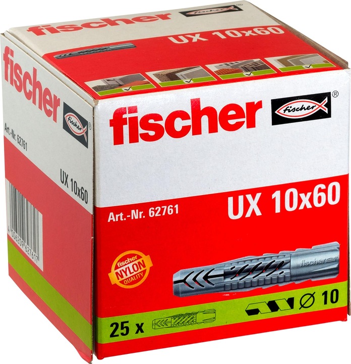 Actual product image Fischer Universal anchor UX 10 x 60 60 m (25 pcs.)