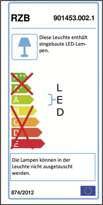 Energie-Label RZB LED-Einbaudownlight (1800 lm)