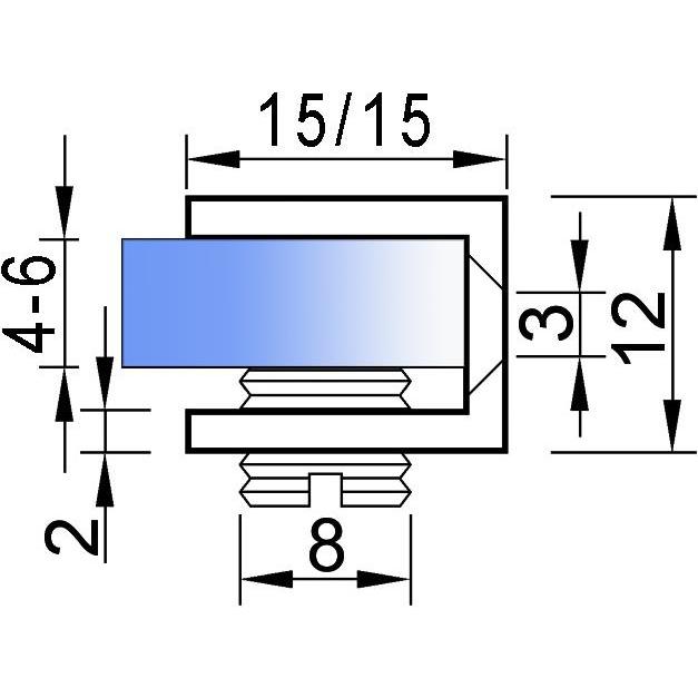 Thumbnail - Werkstarck, Möbelausstattung, Glastablar-Klemmträger (1 Stk.)