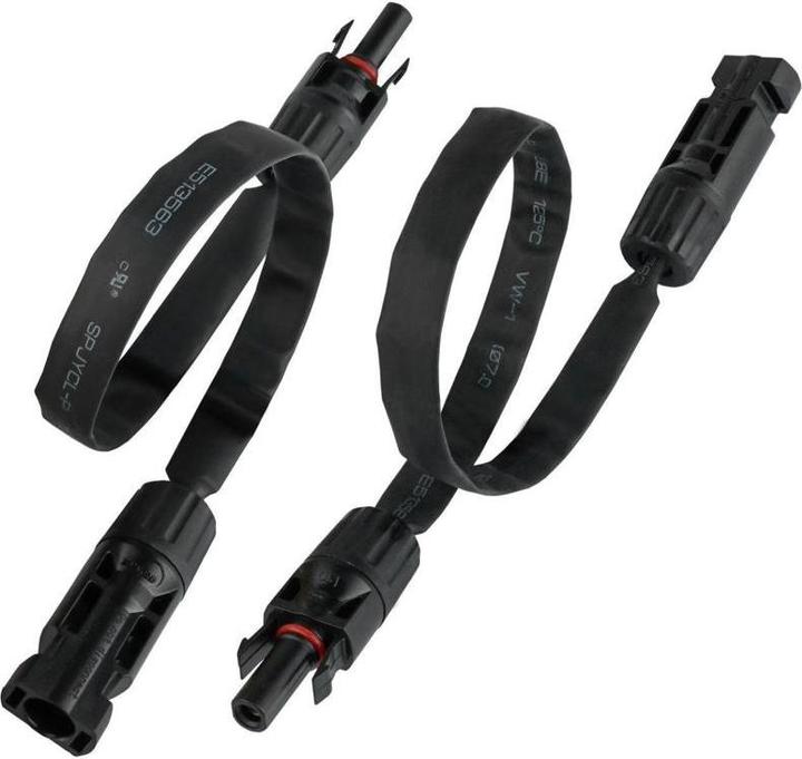 Image du produit Kabelmeister Passe-fenêtre solaire compatible, par paire, noir, longueur flexible : 30 cm (Câble solaire)