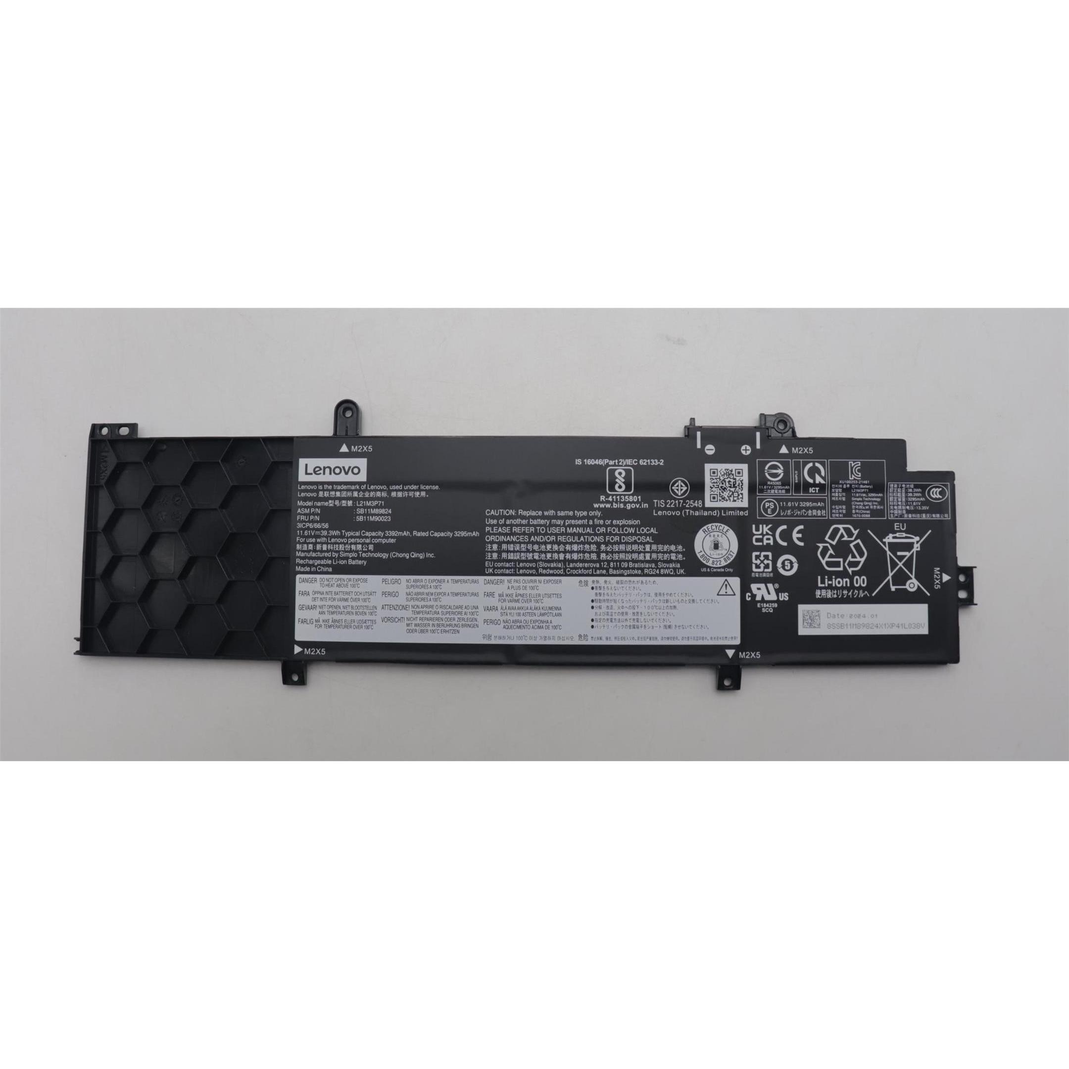 Lenovo BATTERY Internal, 3c 39.3Wh (3 Zellen, 3392 mAh), Notebook Akku