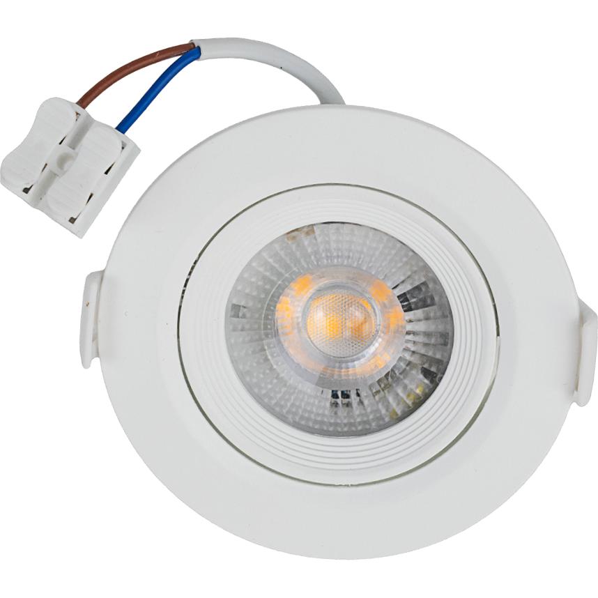 Luxula, Applique + Plafoniera, LED Downlight, schwenkbar, in Weiss, 7 W, 600 lm, 3000 K (warmweiss), 38°, Einbaustrahler (600 lm)