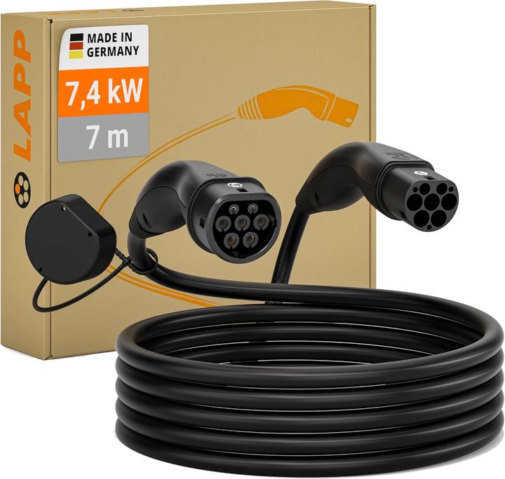 Produktbild Lapp Mobility EV-TYP2 Ladekabel glatt 1-phasig (Typ 2, 7.40 kW, 32 A, 7 m)