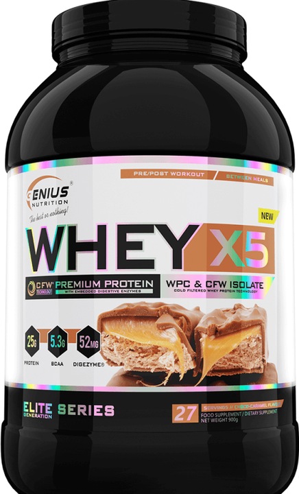 Actual product image Genius Nutrition Whey-X5 (Choco Caramel, 900.90 g)