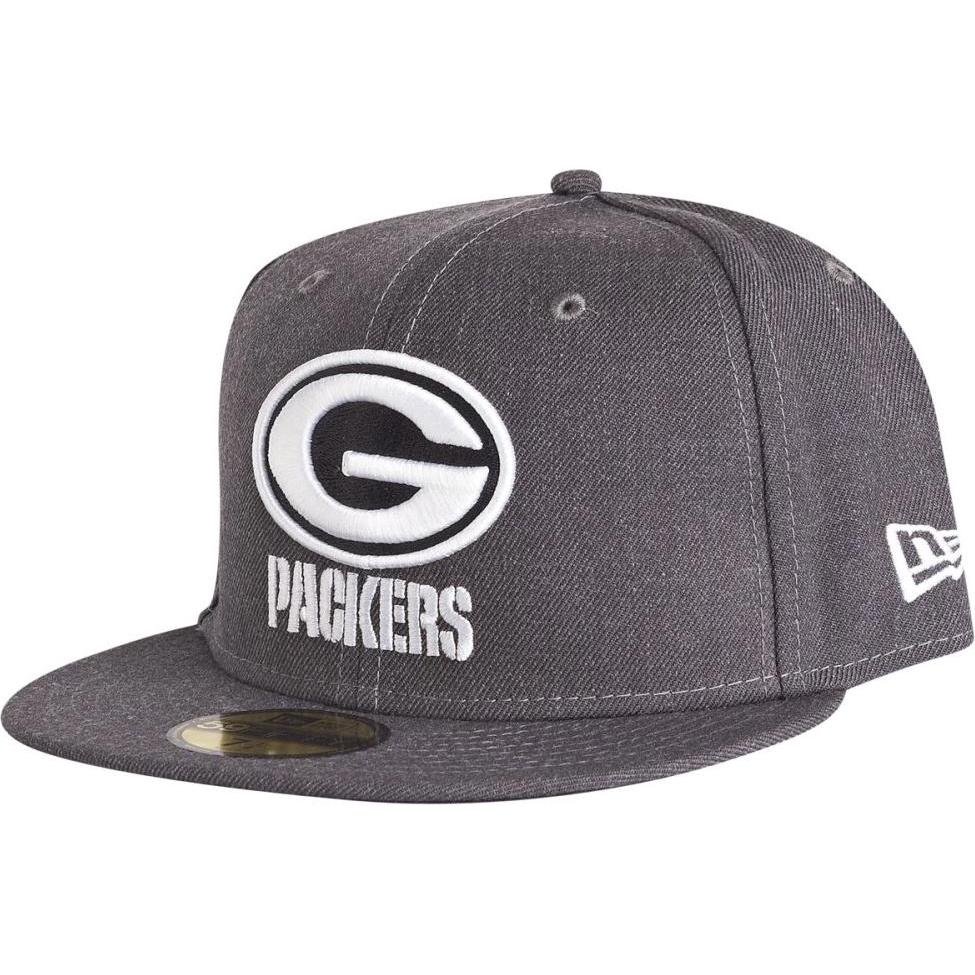 New Era, Herren, Cap, 59Fifty Cap - GRAPHITE Green Bay Packers - 6 7/8, Grau, (6 7/8)
