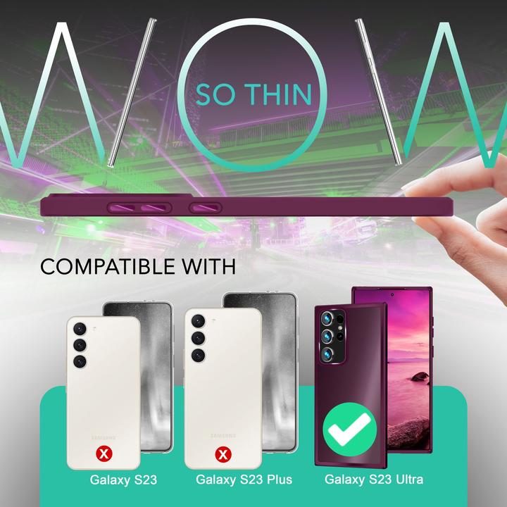 Immagine prodotto Nalia Cover ibrida semitrasparente con 2x vetro di protezione del display e 2x vetro della fotocamera (Samsung Galaxy S23 Ultra)