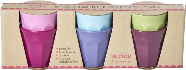 Rice 6 tazze da espresso in melamina multicolore