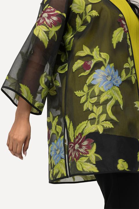 Actual product image Ulla Popken Floral Open Shape Chiffon Jacket (50, 52)