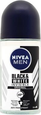 NIVEA Men's Deodorant Roller Invisible Black & White Power (Roll-on)