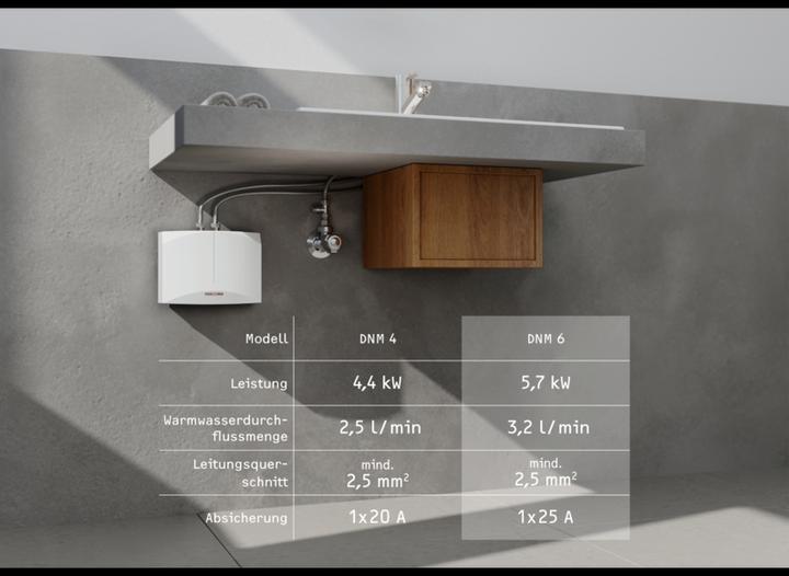 Immagine prodotto Stiebel Eltron DNM 6 Mini scaldabagno istantaneo solo per lavamani, 5,7 kW, senza spina, attacco fisso 230 V, VDE