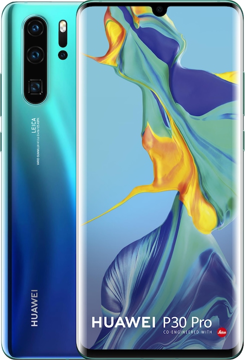 Huawei P30 Pro (128 Go, Aurora Blue, 6.47", Double SIM hybride, 40 Mpx, 4G)