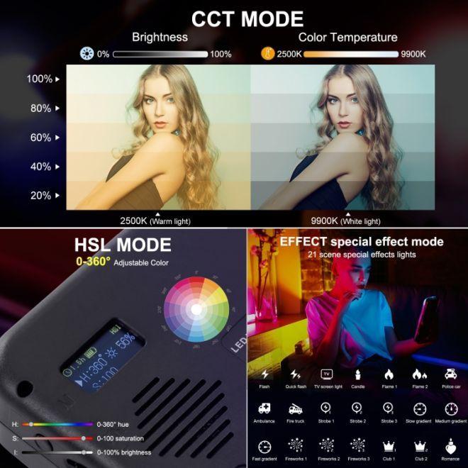 Actual product image Puluz LED RGB video light (2500-9900K + RGB) (Video light)