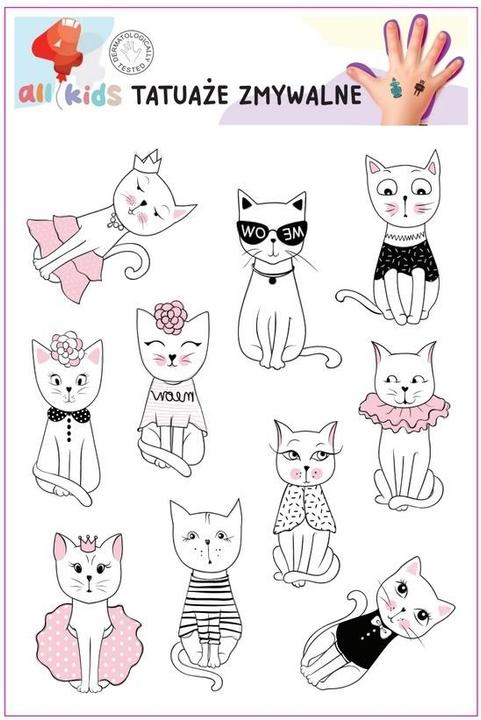 Produktbild All4Kids Waschbare Tattoos für Kinder Katzen 1
