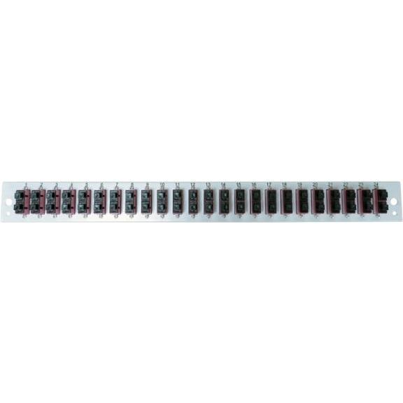 EFB Elektronik Bestückte Frontblende mit 24 x SC Duplex Kupplung vertikal, grau (S/FTP, 0.01 m), Netzwerkkabel