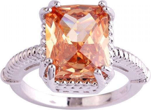 Image du produit Hermex Bague argentée avec morganite - taille 51 / Size 6 (6, 51)