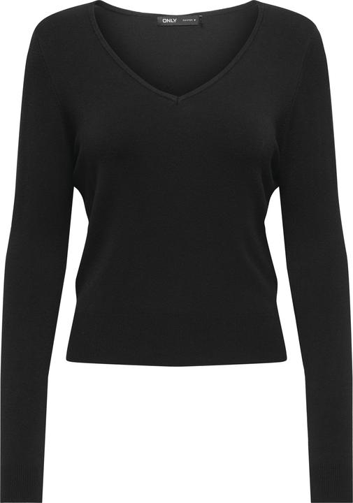 Produktbild Only Normal geschnitten V-Ausschnitt Gerippte Ärmelbündchen Pullover Strickpullover (L)