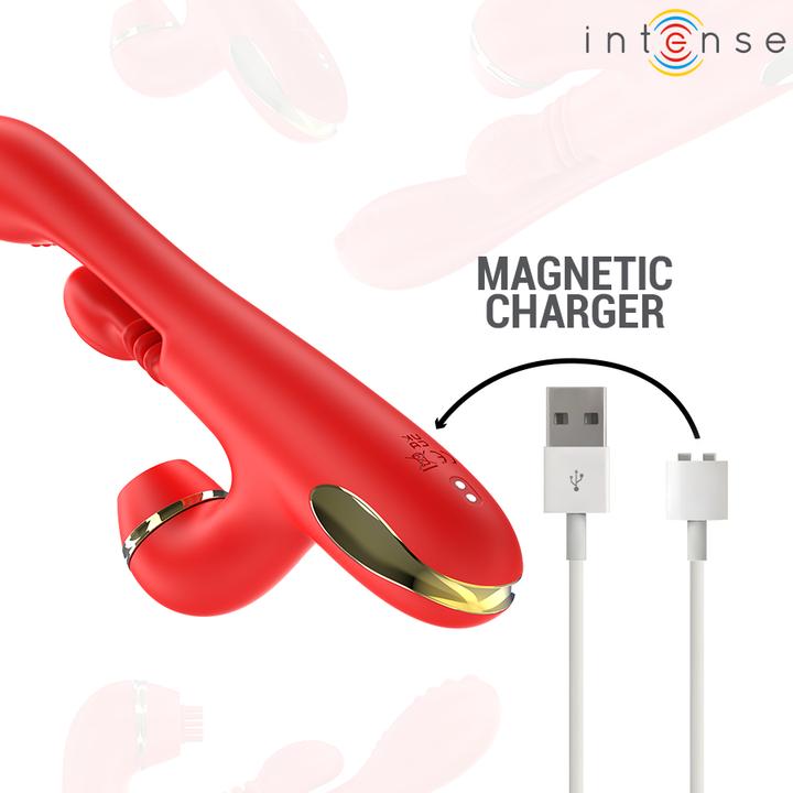 Produktbild Intense - Katy Multifunktions-Klitoris-Stimulator 4 Austauschbare Kã–Pfe Rot