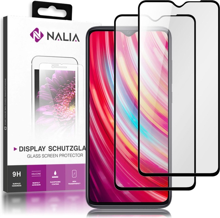 Nalia (2-pack) Protective glass (1 Piece, Xiaomi Redmi Note 8 Pro)