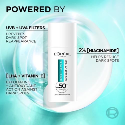 Actual product image L'Oréal Paris Bright Reveal Dark Spot UV Fluid (Suntan cream, SPF 50, 50 ml)