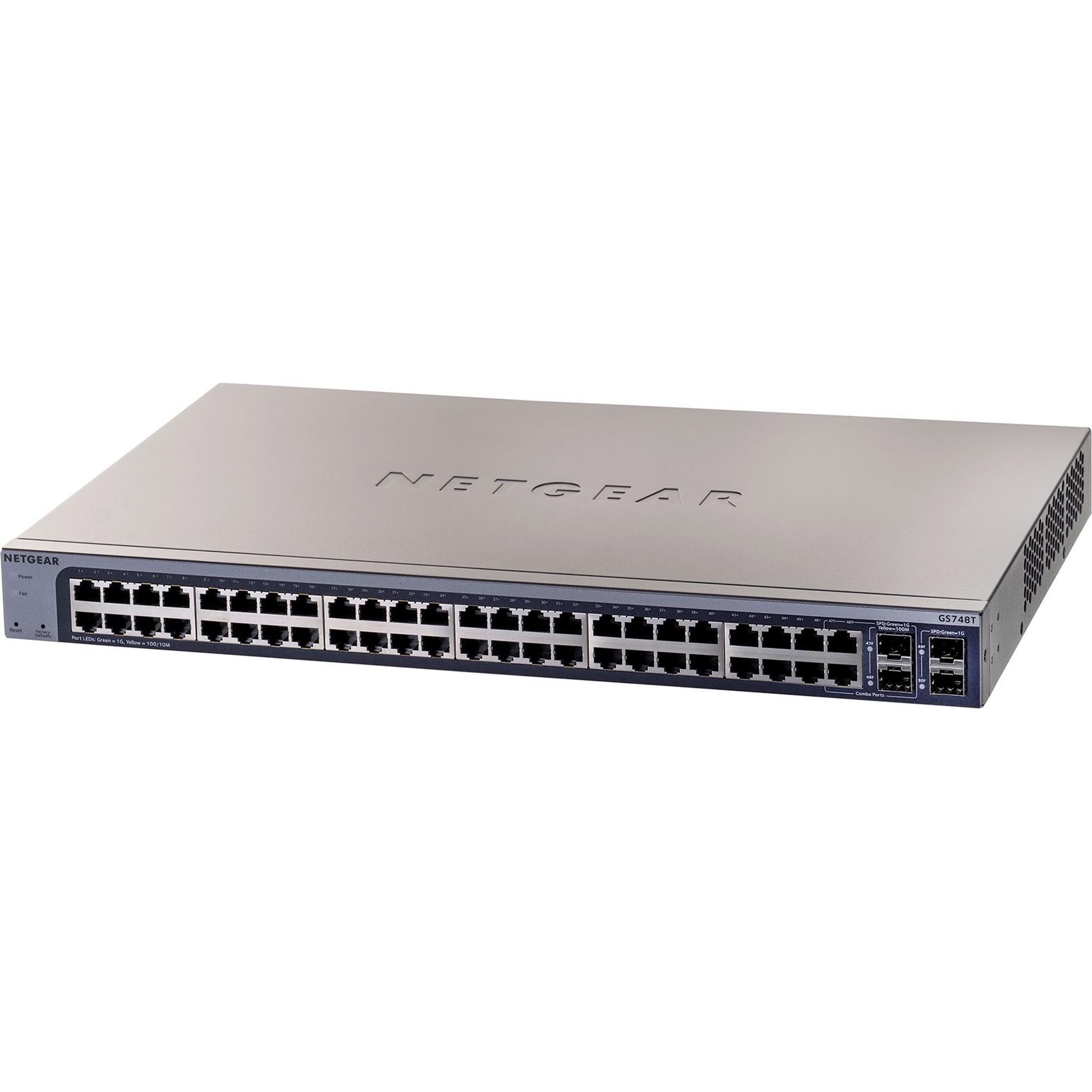 Netgear 48-PORT 1G SMART SWITCH (52 Ports), Netzwerk Switch, Schwarz, Grau