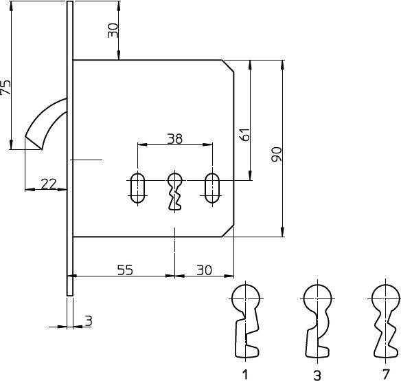 Productafbeelding SSF Schuifdeur insteeksloten Serie 71 (Insteekslot)