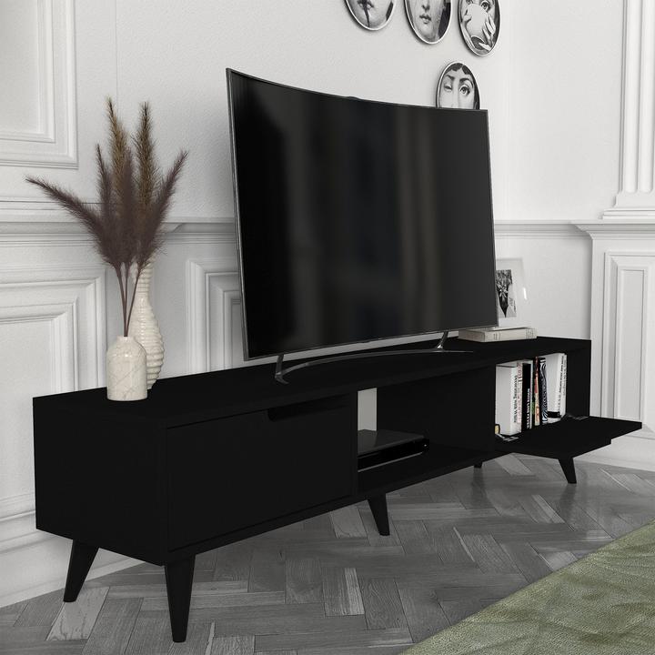 Actual product image En.Casa Fernsehschrank Kullila 160x35x40 cm Schwarz (160 x 35 x 40 cm)