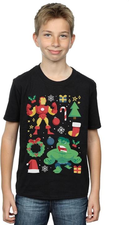 Produktbild Iron Man And Hulk Christmas Day TShirt Jungen (140, 146)