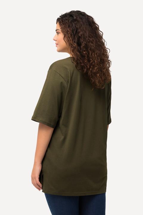 Actual product image Ulla Popken Basic Round Neck Short Sleeve Relaxed Fit Tee (62)