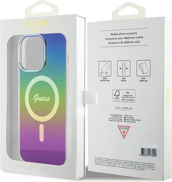 Actual product image Guess GUHMP15LHITSK iPhone 15 Pro 6.1" czarny/black hardcase IML Iridescent MagSafe (Apple iPhone 15 Pro)