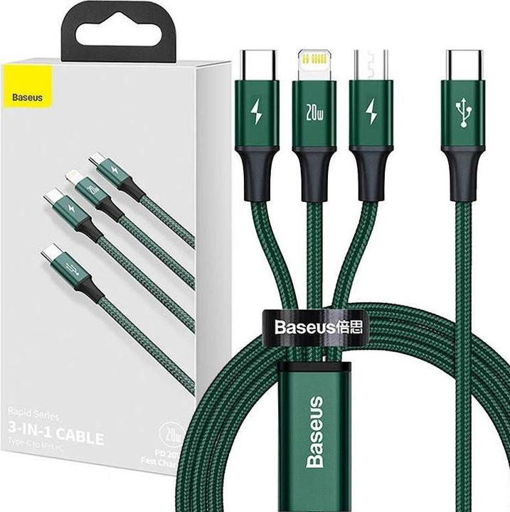 Actual product image Baseus 3in1 (1.50 m, USB 2.0, 20 W)