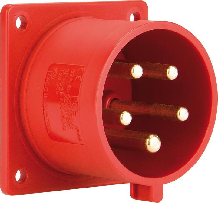 Actual product image PCE 623-6 Attachment plug straight 32A 3p 6h IP44