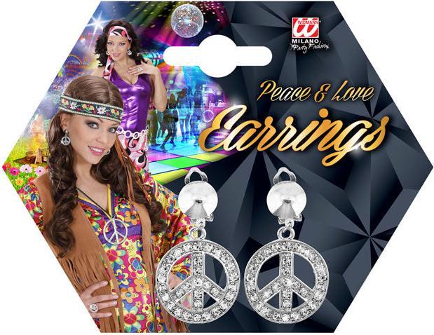 Immagine prodotto Widmann Orecchini hippy con strass a forma di segno della pace