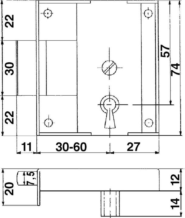 Actual product image Heusser Cabinet locks 2407 (Cabinet lock)