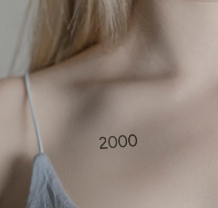 Actual product image minink Temporary tattoo - Year of birth 2000