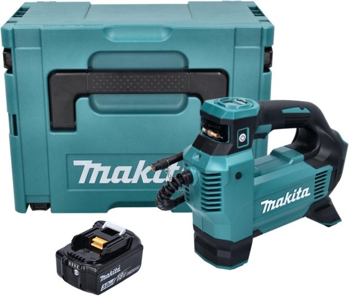 Immagine prodotto Makita DMP 181 F1J Compressore a batteria 18 V 11,1 bar + 1x batteria 3,0 Ah + Makpac - senza caricatore (11.10 bar)