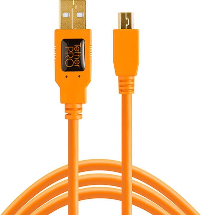 Image du produit Tether Tools TetherPro USB A 2.0 / Mini-USB 5-Pin 30 cm, Orange (0.30 m, USB 2.0)