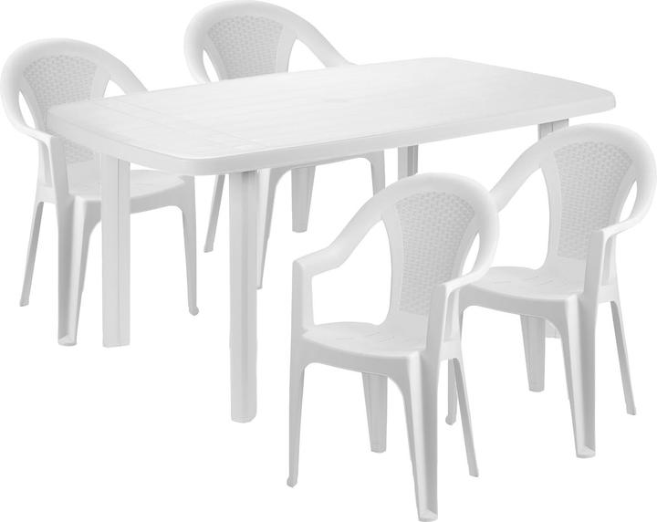Actual product image Mojawo Sitzgarnitur Gartengarnitur 5-teilig Weiss