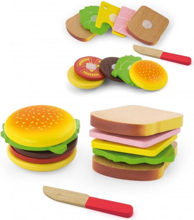 Actual product image Viga Toys Hamburger and sandwich