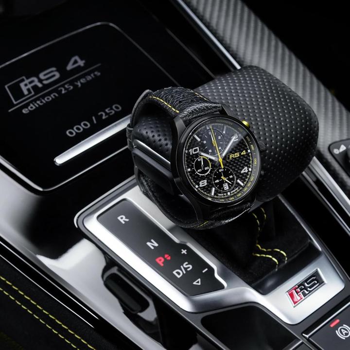Actual product image Audi collection Analog Quartz Chronograph with Leather Strap and Date Display