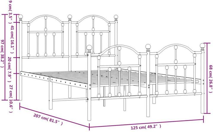 Produktbild vidaXL Bettgestell (120 x 200 cm)