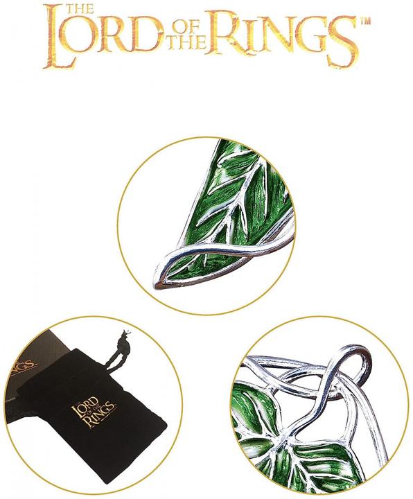 Actual product image Noble Collection Lord of the Rings Brooch Elvish Leaf Brooch (silver plated)