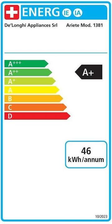 Etichetta energetica Ariete 1381 Macchina da caffè